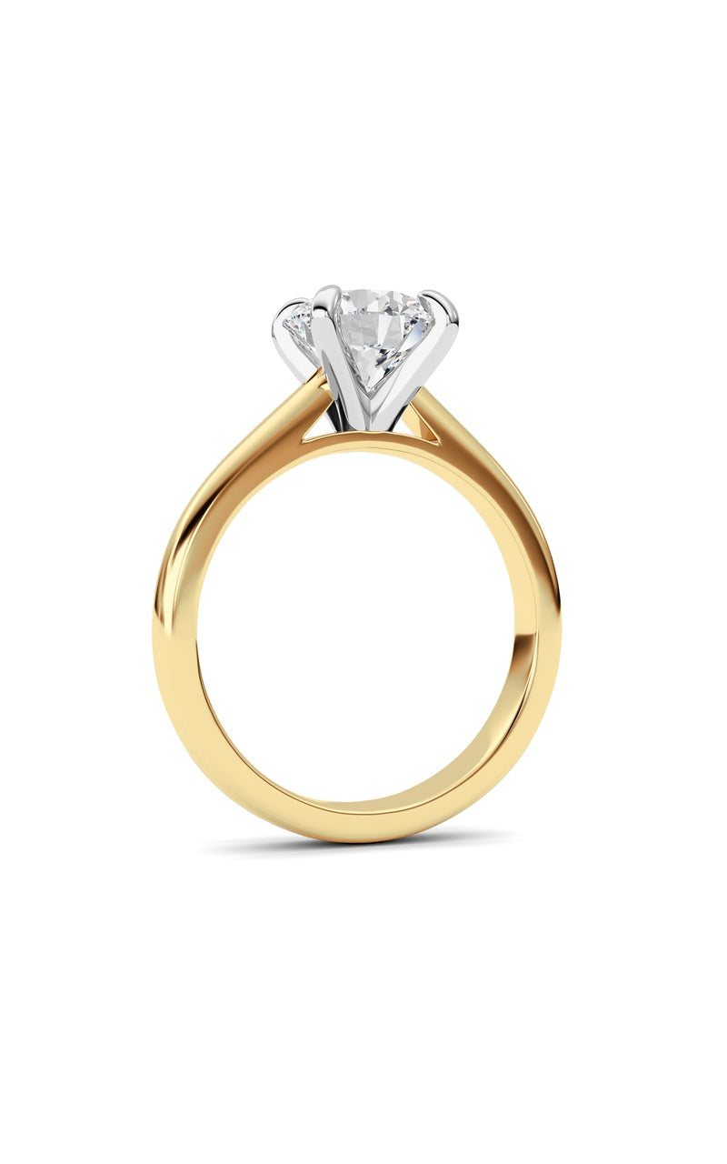 2Cttw Round Shaped Lab Grown Diamond (E/VS) Classic Solitaire Engagement Ring in 14K Gold