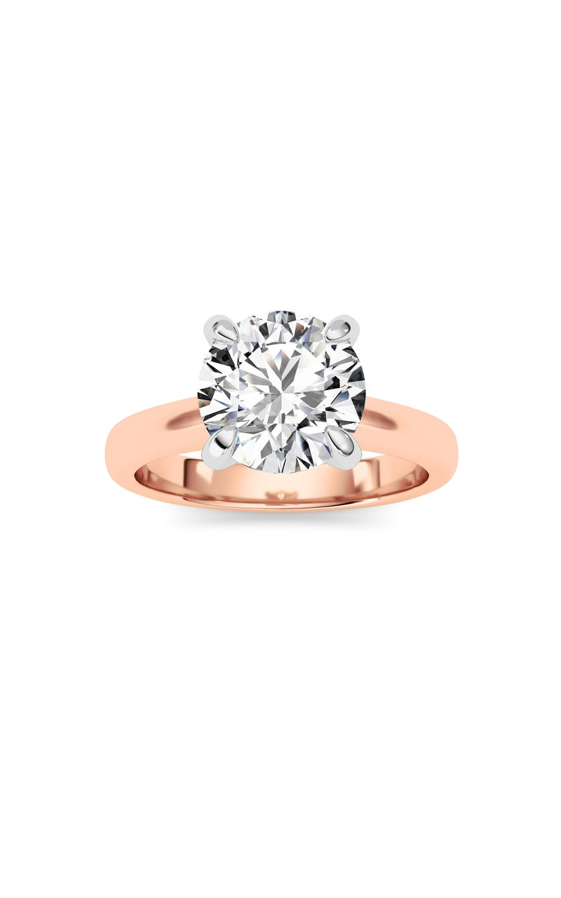 2Cttw Round Shaped Lab Grown Diamond (E/VS) Classic Solitaire Engagement Ring in 14K Gold