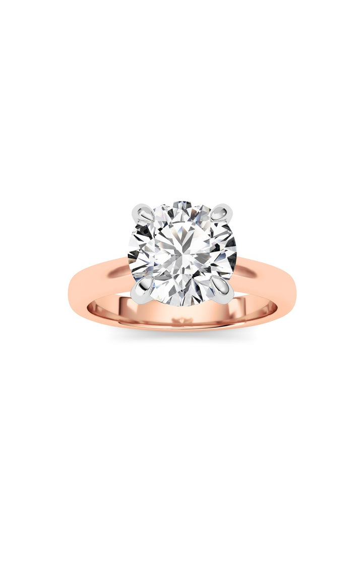 2Cttw Round Shaped Lab Grown Diamond (E/VS) Classic Solitaire Engagement Ring in 14K Gold