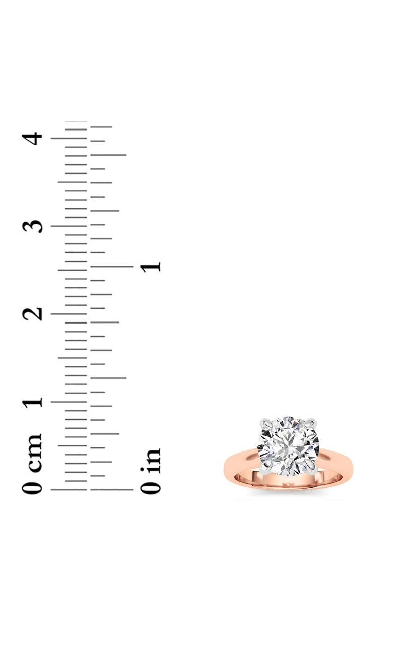2Cttw Round Shaped Lab Grown Diamond (E/VS) Classic Solitaire Engagement Ring in 14K Gold