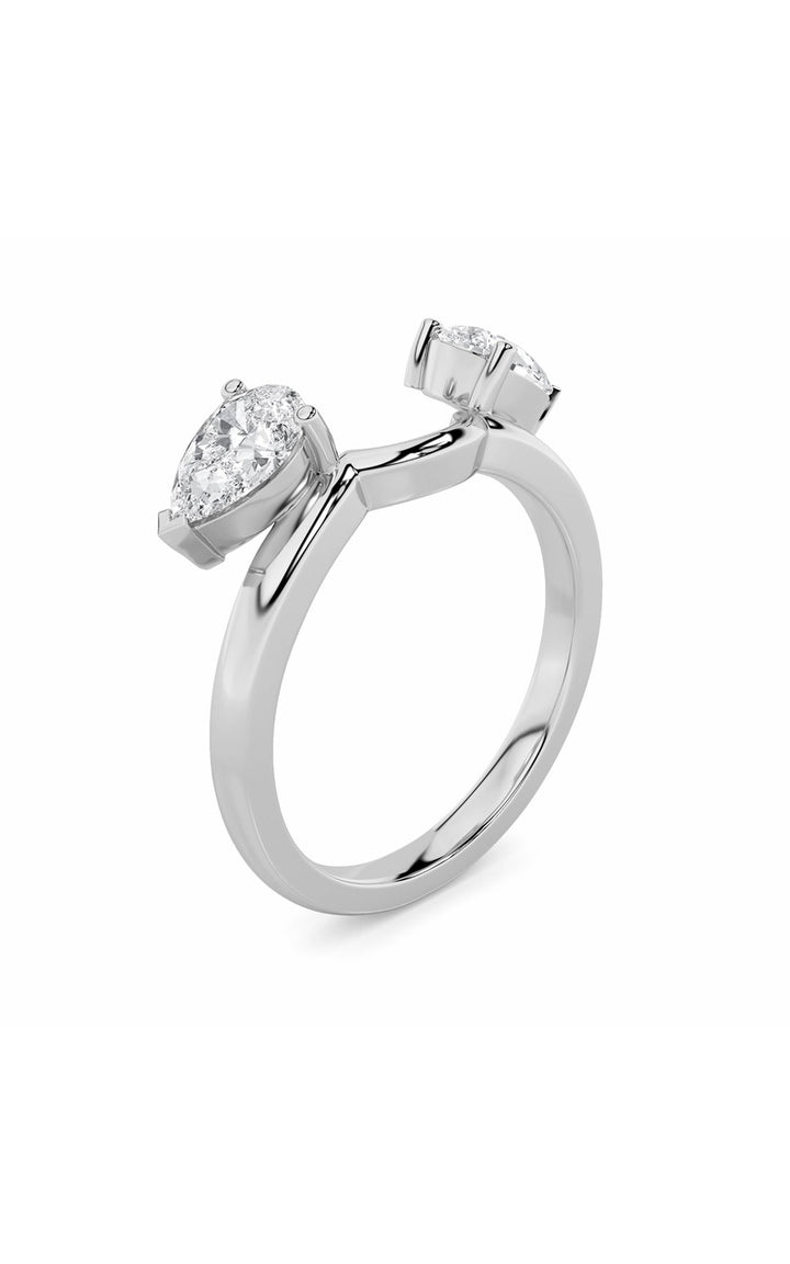 1Cttw Pear Shaped Lab Grown Diamond (F/VS) Wrap Ring in 14K Gold