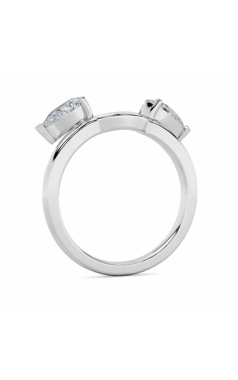 1Cttw Pear Shaped Lab Grown Diamond (F/VS) Wrap Ring in 14K Gold