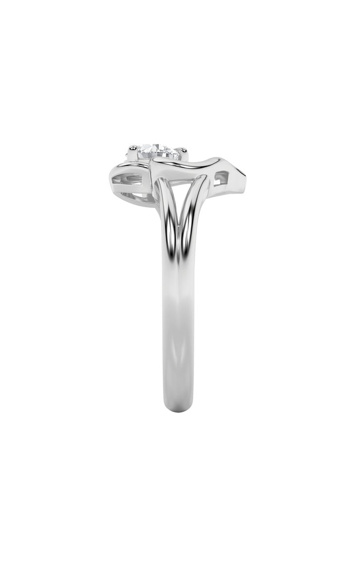 0.5Cttw Round Shaped Lab Grown Diamond (F/VS) Heart Shaped Ring in 14K Gold
