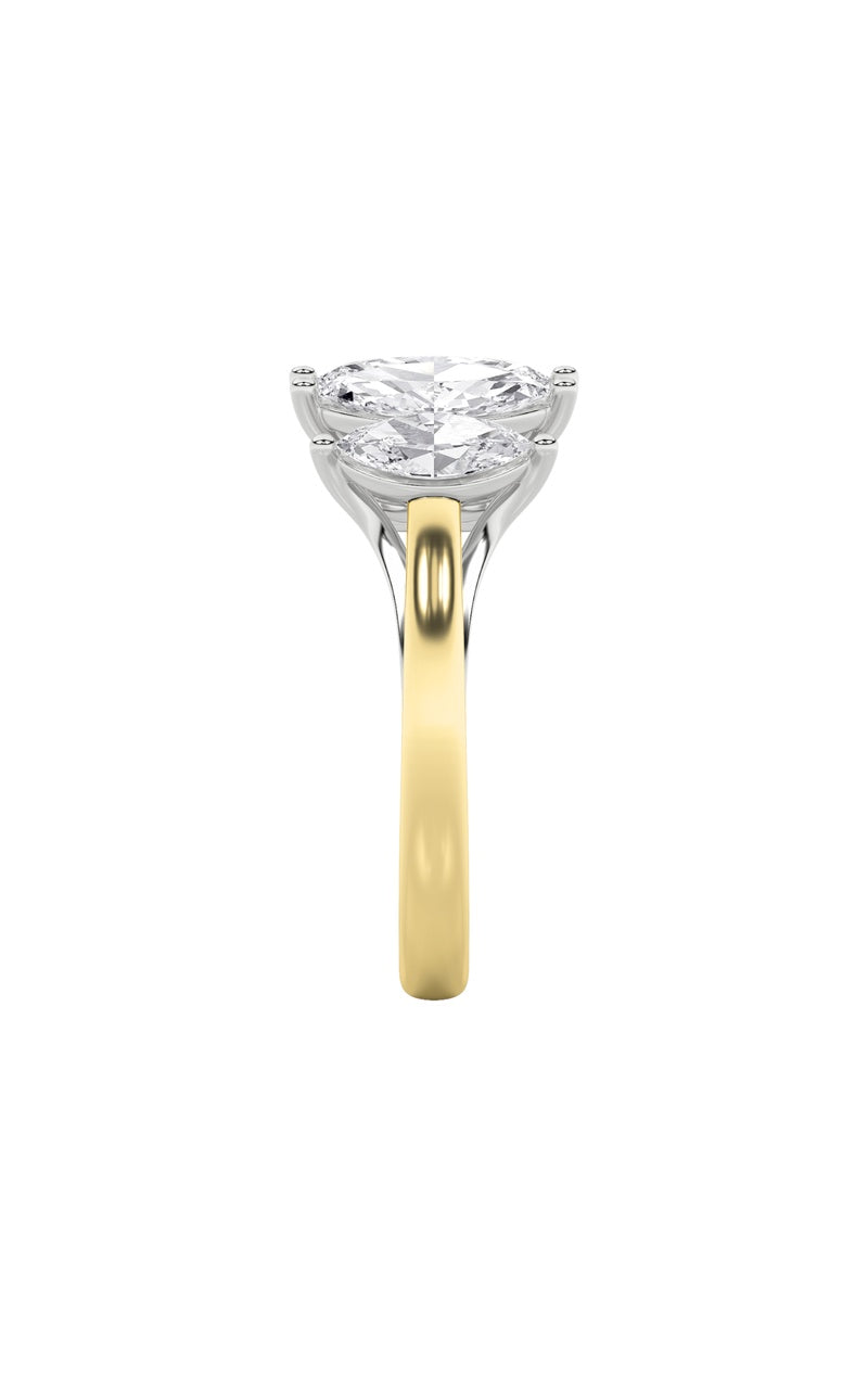 2.5CTW Marquise Shaped Lab Grown Diamond (F/VS) Five Stone Ring in 14K Gold
