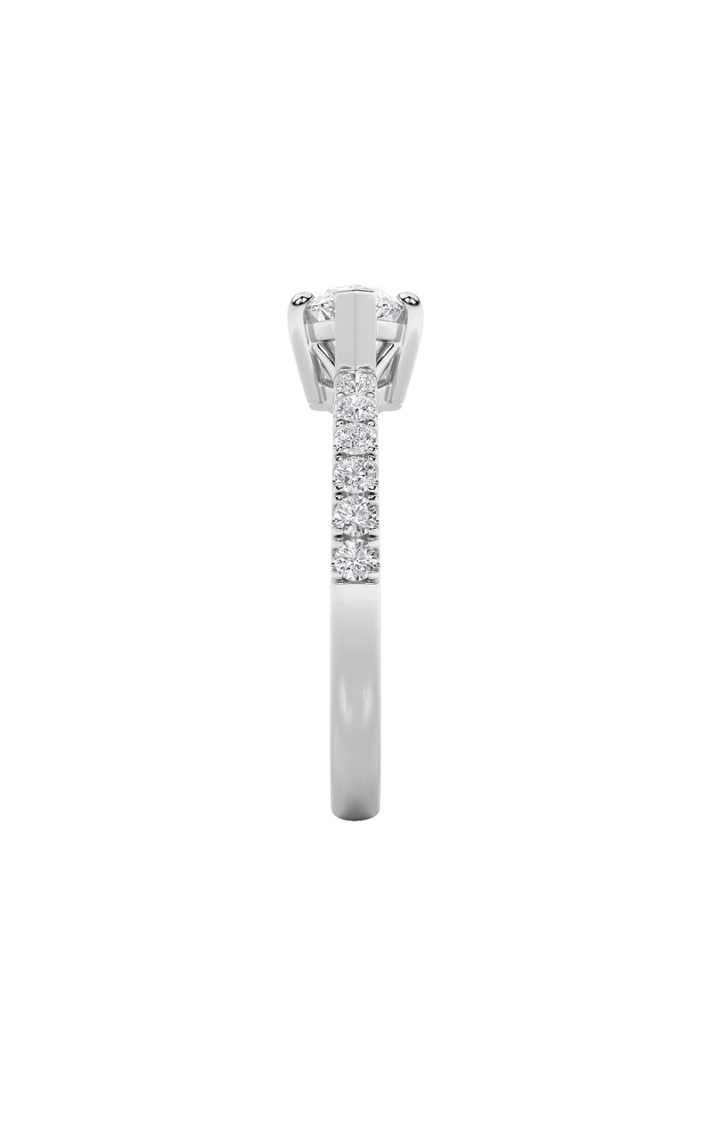 1.5Cttw Marquise Shaped Lab Grown Diamond (F/VS) East West Accented Ring in 14K Gold