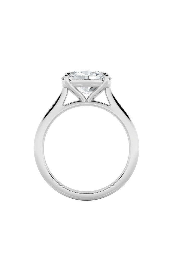 2CTW Oval Shaped Lab Grown Diamond (F/VS) East West Accented Ring in 14K Gold