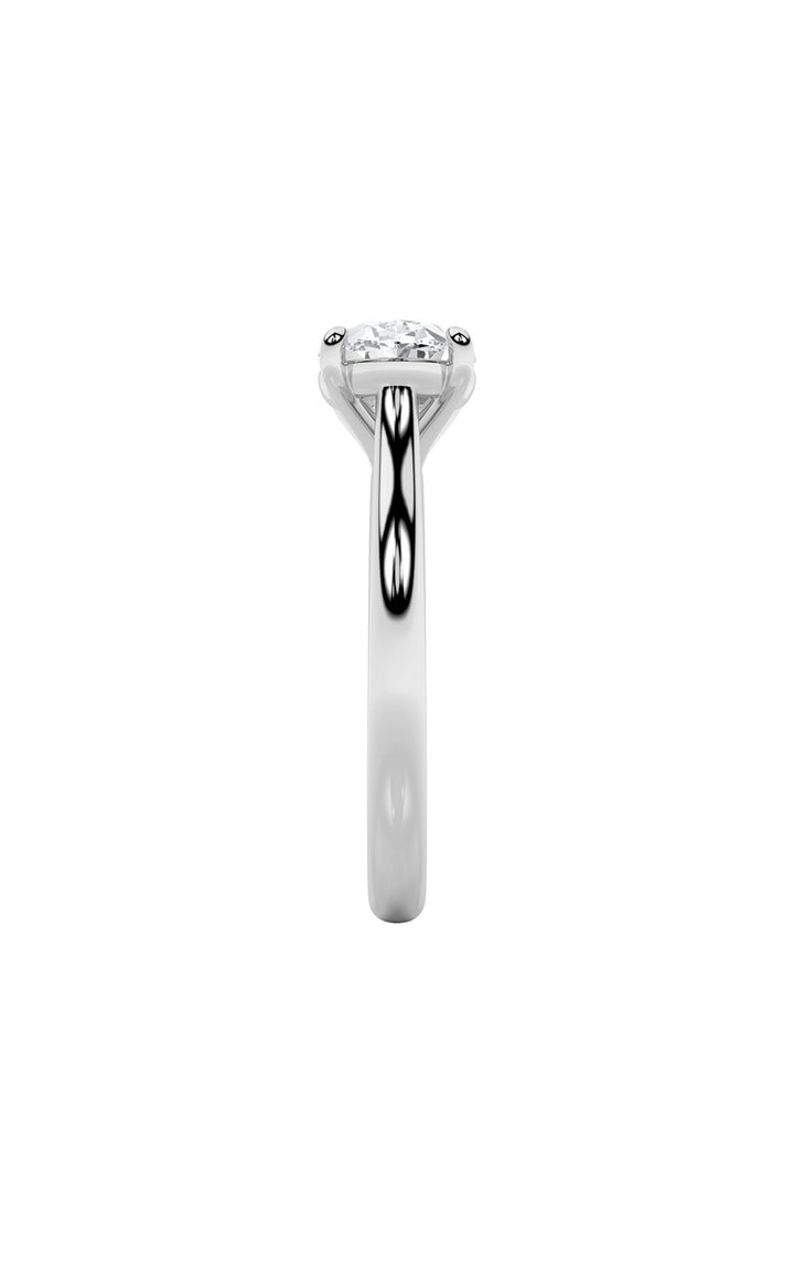 2Cttw Oval Shaped Lab Grown Diamond (F/VS) East West Accented Ring in 14K Gold