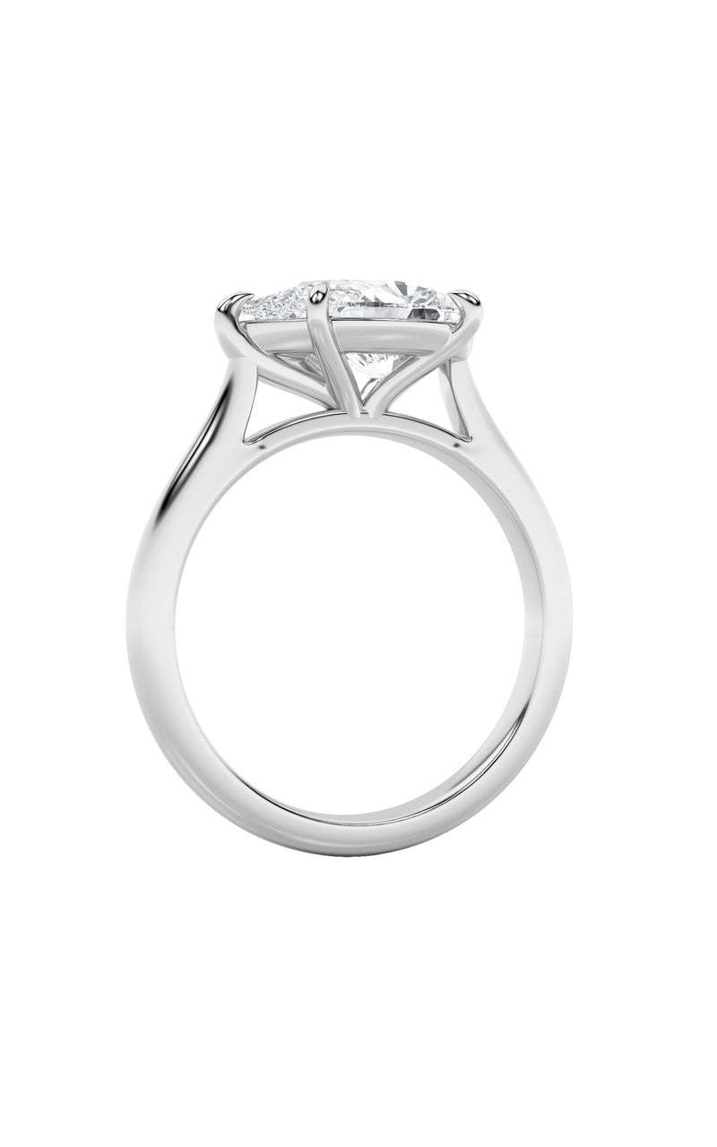 2Cttw Pear Shaped Lab Grown Diamond (F/VS) East West Accented Ring in 14K Gold