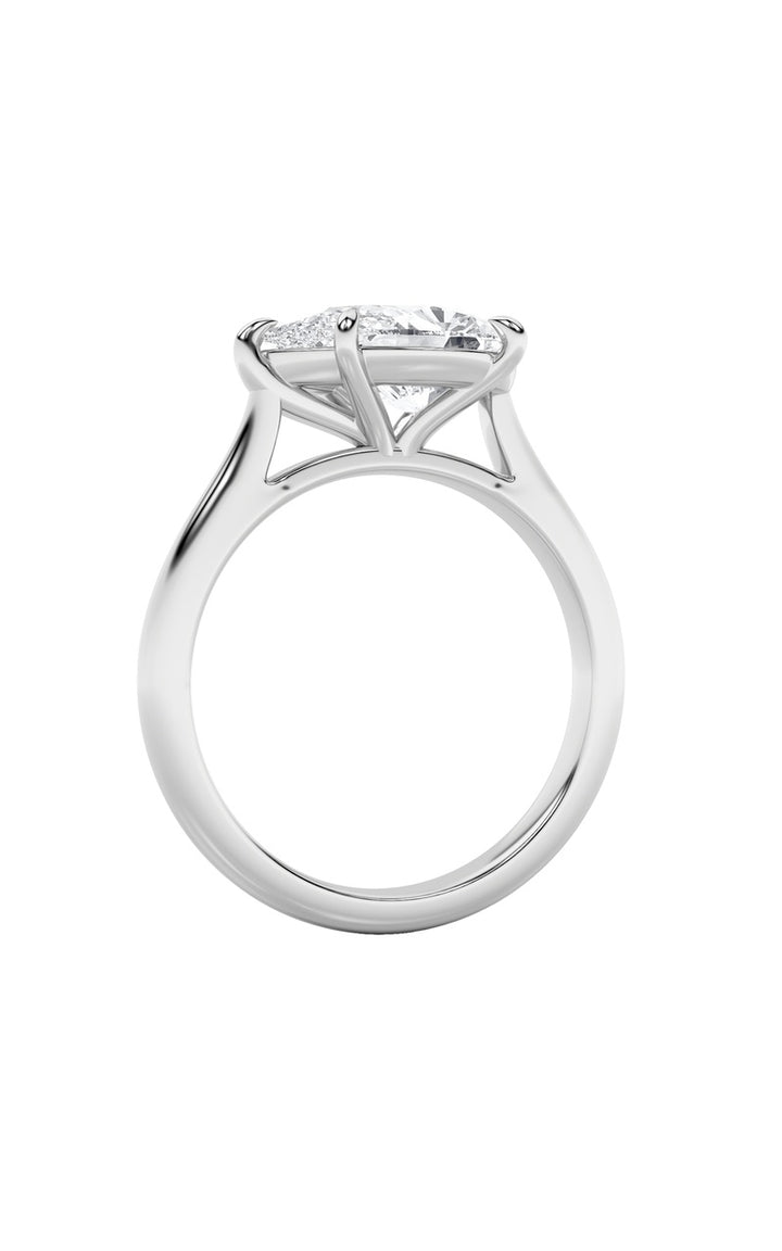 2Cttw Pear Shaped Lab Grown Diamond (F/VS) East West Accented Ring in 14K Gold