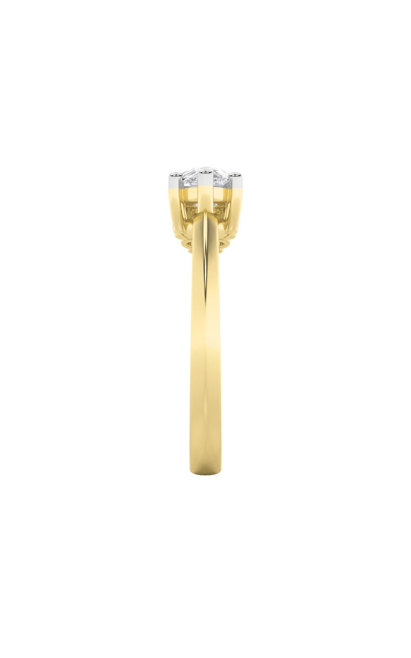 1CTW Pear Shaped Lab Grown Diamond (F/VS) East West Fashion Ring in 14K Gold