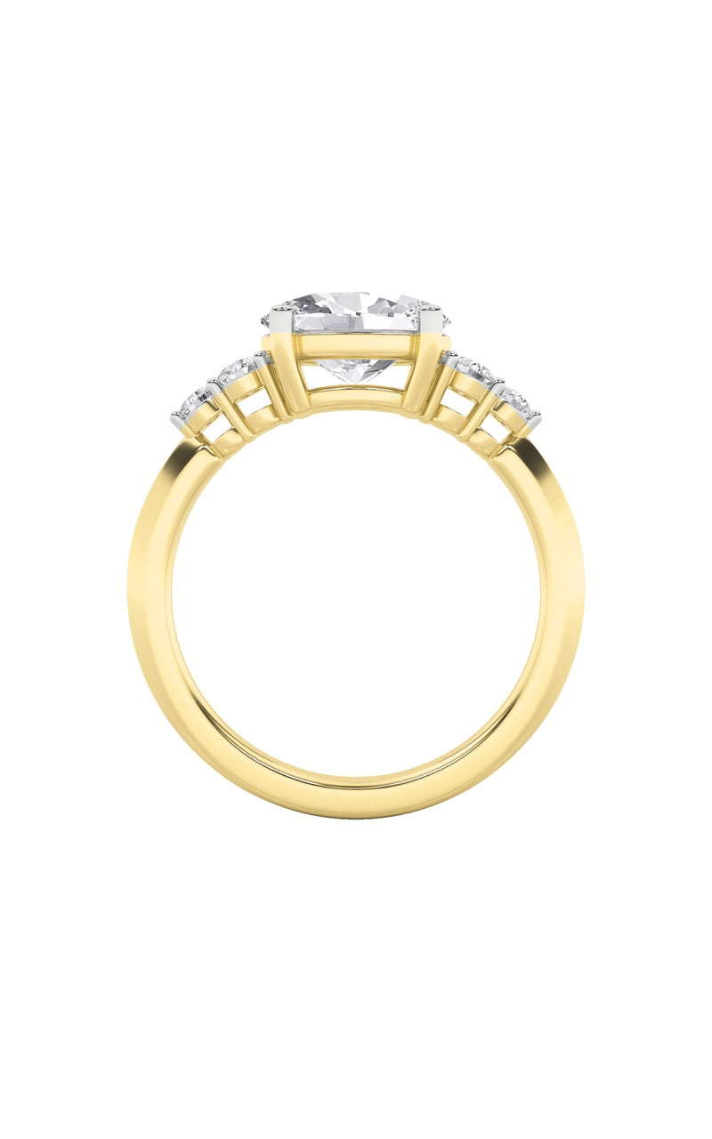 1.5Cttw Oval Shaped Lab Grown Diamond (F/VS) EastWest Five Stone Ring in 14K Gold