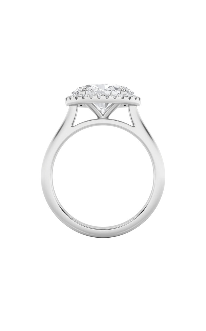2Cttw Oval Shaped Lab Grown Diamond (F/VS) East West Accented Solitaire Ring in 14K Gold