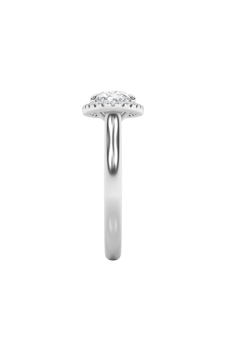 2Cttw Oval Shaped Lab Grown Diamond (F/VS) East West Accented Solitaire Ring in 14K Gold
