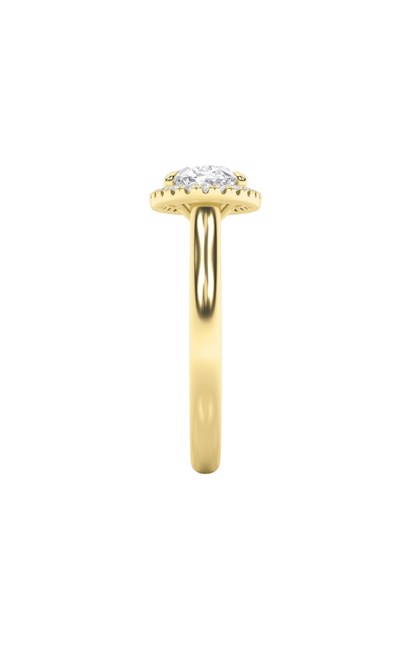 2CTW Oval Shaped Lab Grown Diamond (F/VS) East West Accented Solitaire Ring in 14K Gold