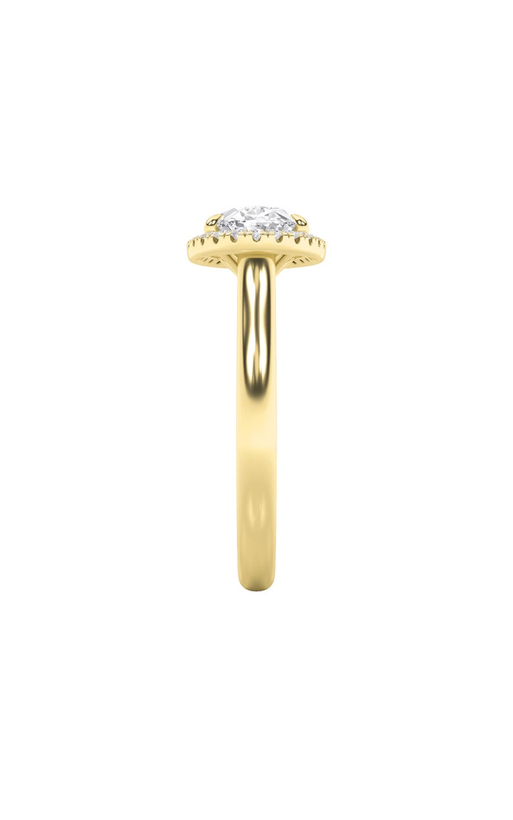 2CTW Oval Shaped Lab Grown Diamond (F/VS) East West Accented Solitaire Ring in 14K Gold