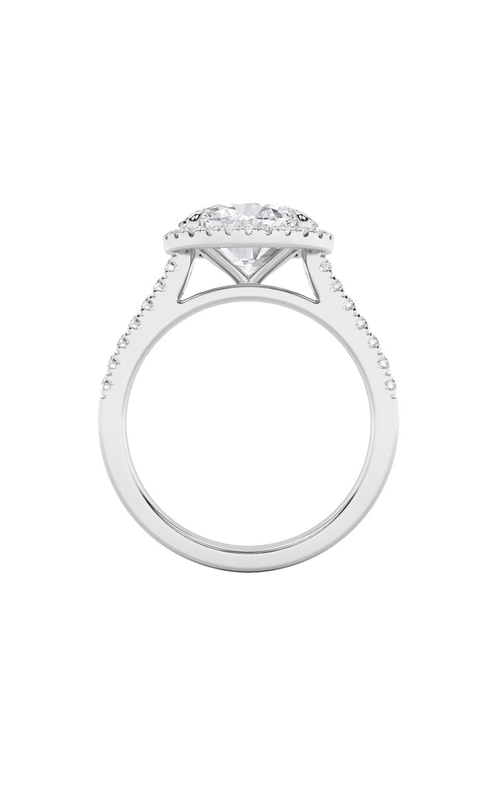 2Cttw Oval Shaped Lab Grown Diamond (F/VS) East West Accented Solitaire Ring in 14K Gold