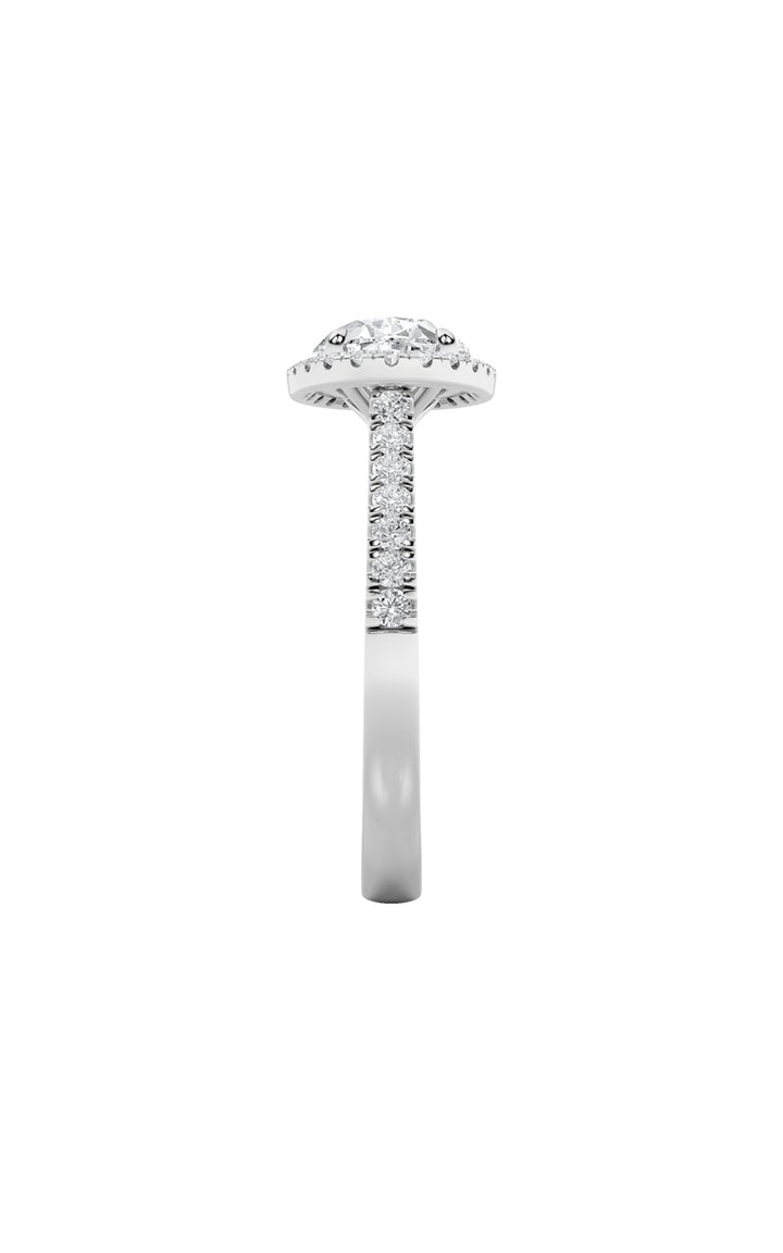 2Cttw Oval Shaped Lab Grown Diamond (F/VS) East West Accented Solitaire Ring in 14K Gold