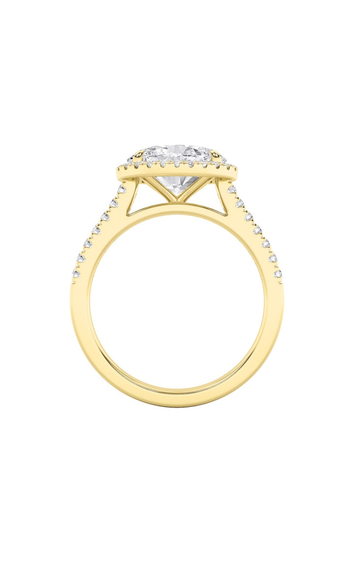 2Cttw Oval Shaped Lab Grown Diamond (F/VS) East West Accented Solitaire Ring in 14K Gold