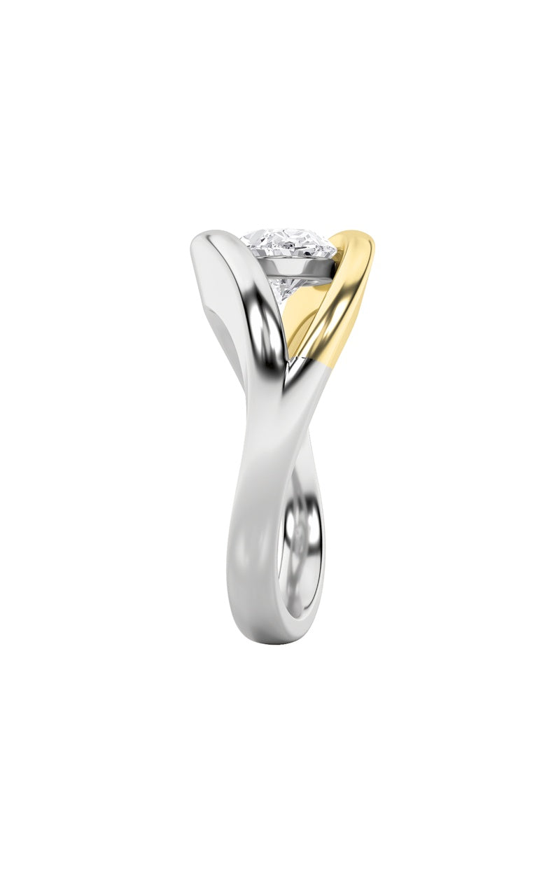 1.5Cttw Oval Shaped Lab Grown Diamond (F/VS) East West Solitaire Ring in 14K Gold