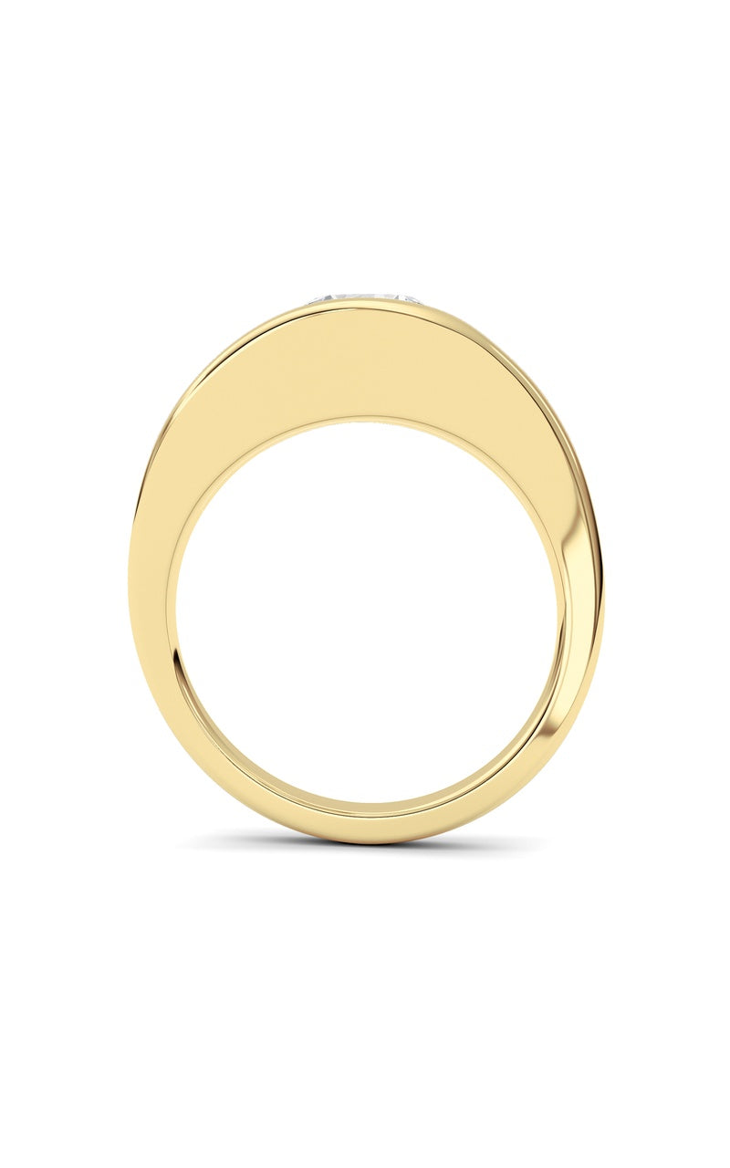 2Cttw Round Shaped Lab Grown Diamond (F/VS) East West Solitaire Fancy Ring in 14K Gold