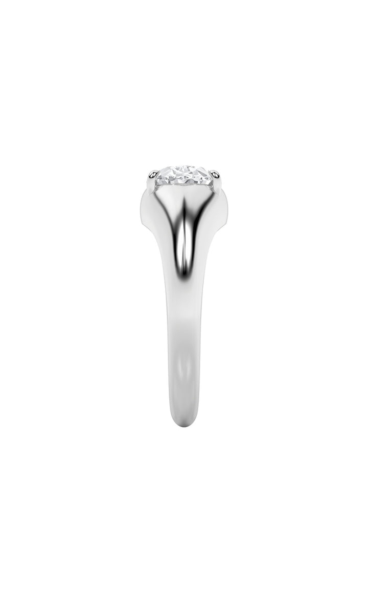 2Cttw Oval Shaped Lab Grown Diamond (F/VS) East West Solitaire Ring in 14K Gold