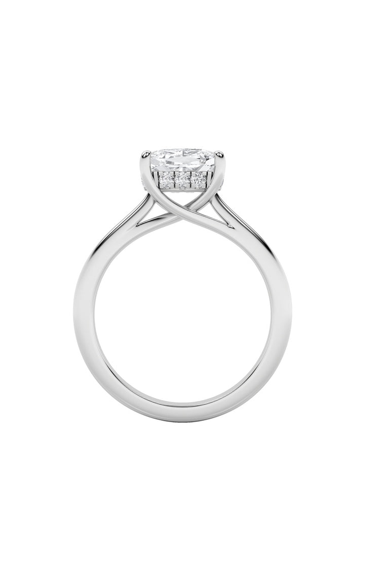1.5Cttw Elongated Cushion Shaped Lab Grown Diamond (F/VS) East West Solitaire Ring in 14K Gold