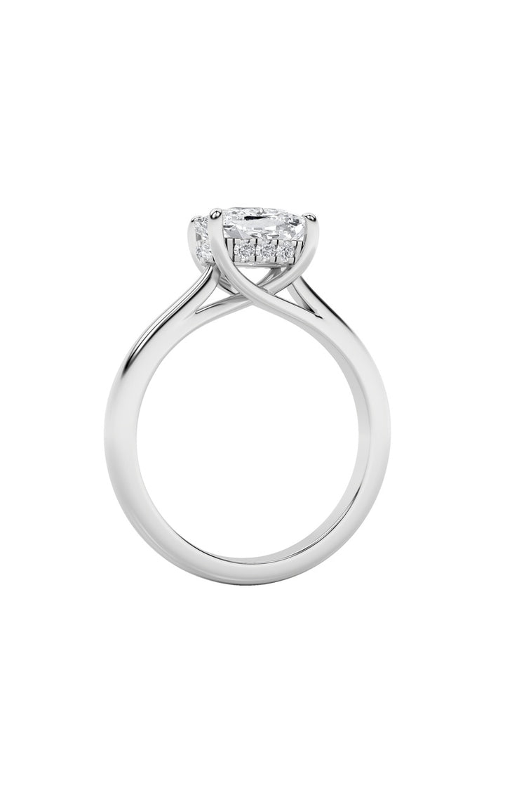 1.5Cttw Elongated Cushion Shaped Lab Grown Diamond (F/VS) East West Solitaire Ring in 14K Gold