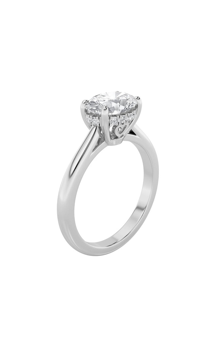 1.5CTW Oval Shaped Lab Grown Diamond (F/VS) East West Solitaire Ring in 14K Gold
