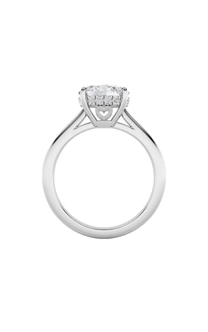 1.5Cttw Oval Shaped Lab Grown Diamond (F/VS) East West Solitaire Ring in 14K Gold