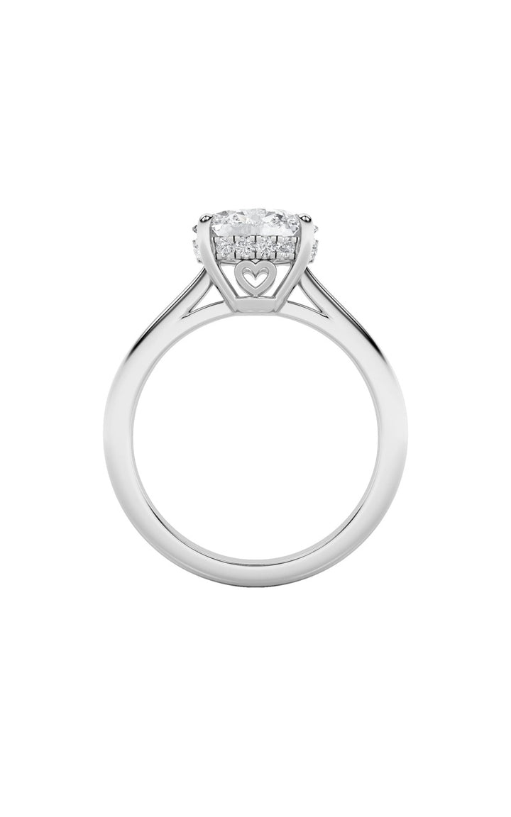 1.5Cttw Oval Shaped Lab Grown Diamond (F/VS) East West Solitaire Ring in 14K Gold