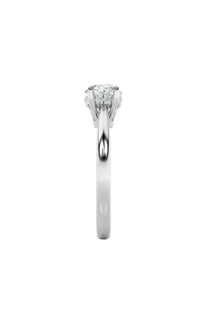 1.5Cttw Oval Shaped Lab Grown Diamond (F/VS) East West Solitaire Ring in 14K Gold