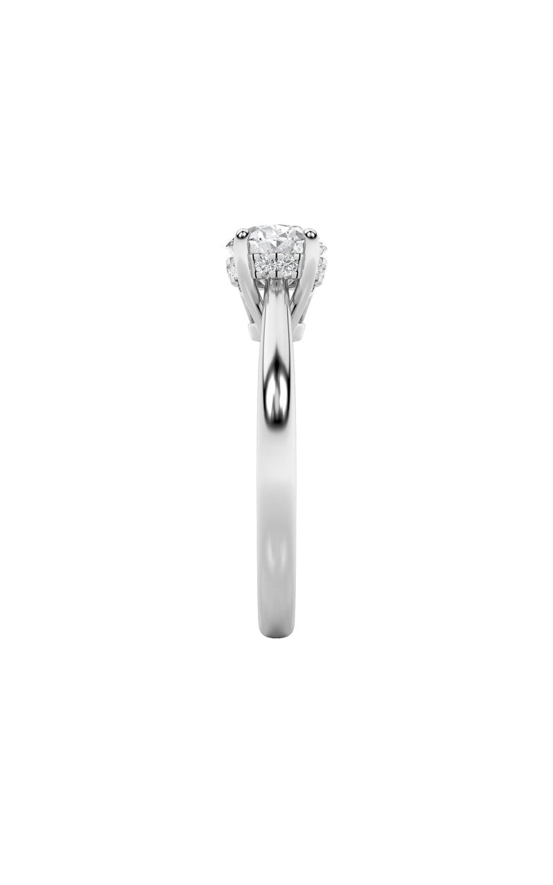 1.5CTW Oval Shaped Lab Grown Diamond (F/VS) East West Solitaire Ring in 14K Gold