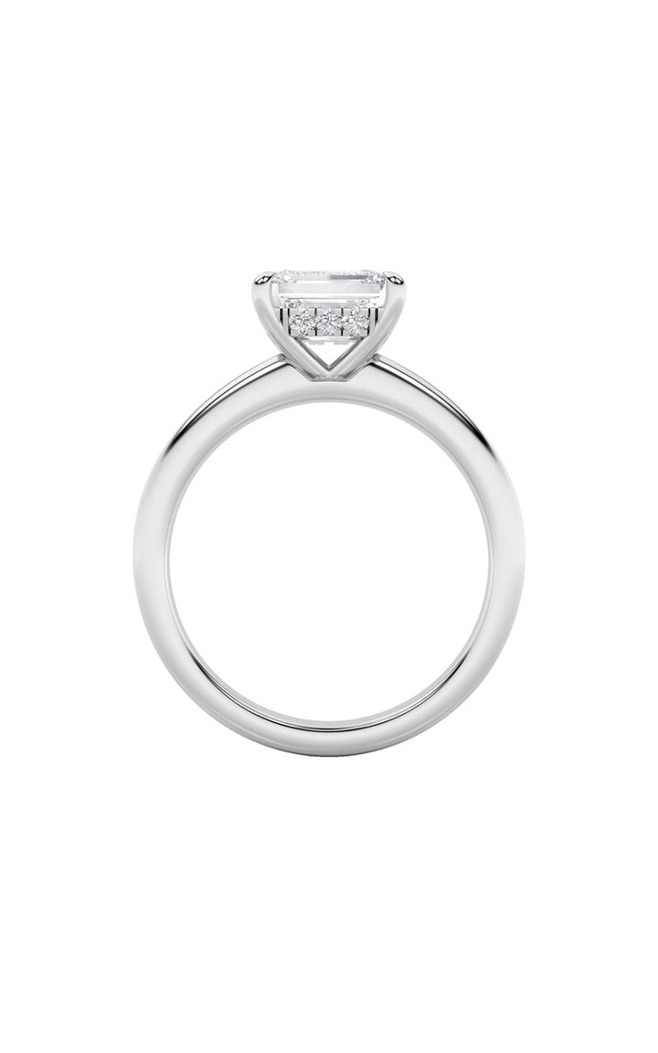 1.5Cttw Emerald Shaped Lab Grown Diamond (F/VS) East West Solitaire Ring in 14K Gold