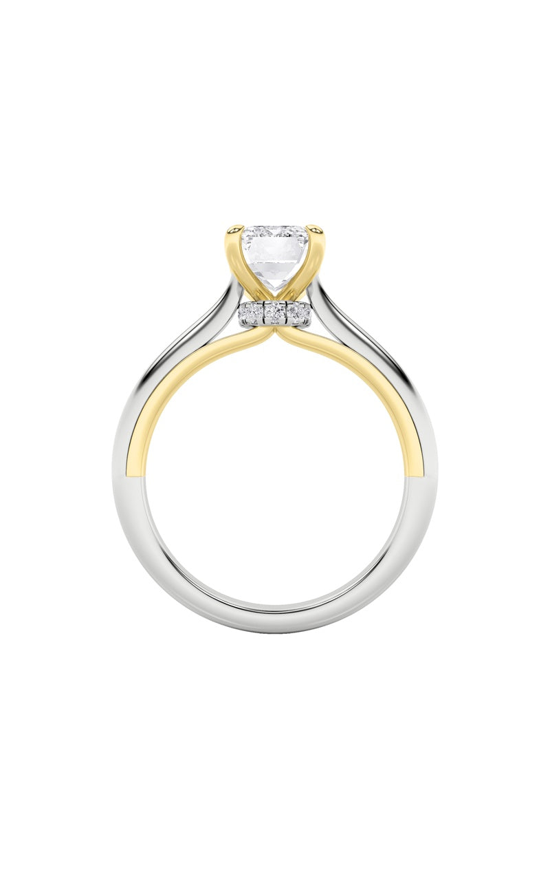 2CTW Emerald Shaped Lab Grown Diamond (F/VS) Solitaire Engagement Ring in 14K Gold