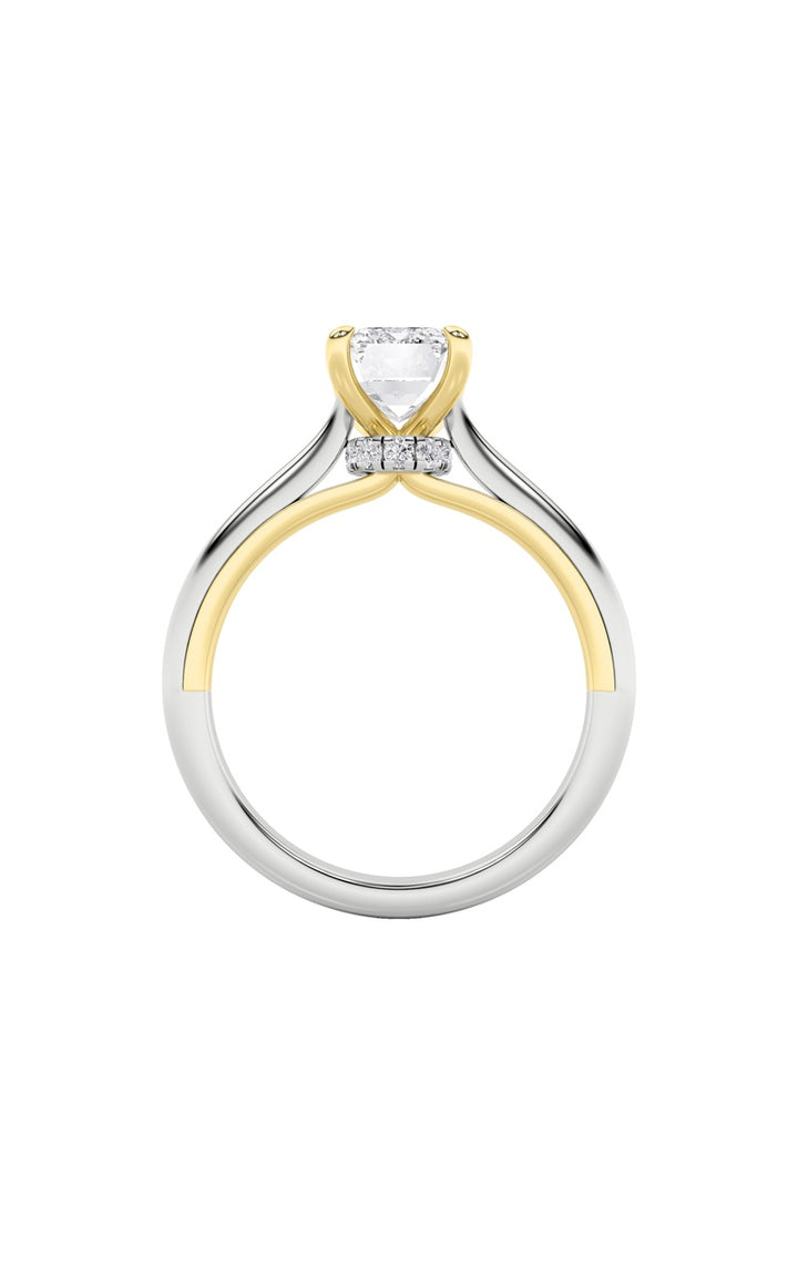 2CTW Emerald Shaped Lab Grown Diamond (F/VS) Solitaire Engagement Ring in 14K Gold