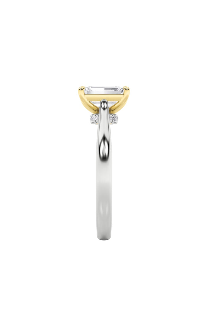 2Cttw Emerald Shaped Lab Grown Diamond (F/VS) Solitaire Engagement Ring in 14K Gold