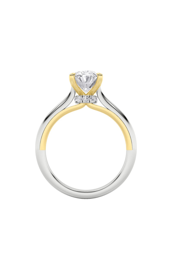 2CTW Oval Shaped Lab Grown Diamond (F/VS) Solitaire Engagement Ring in 14K Gold