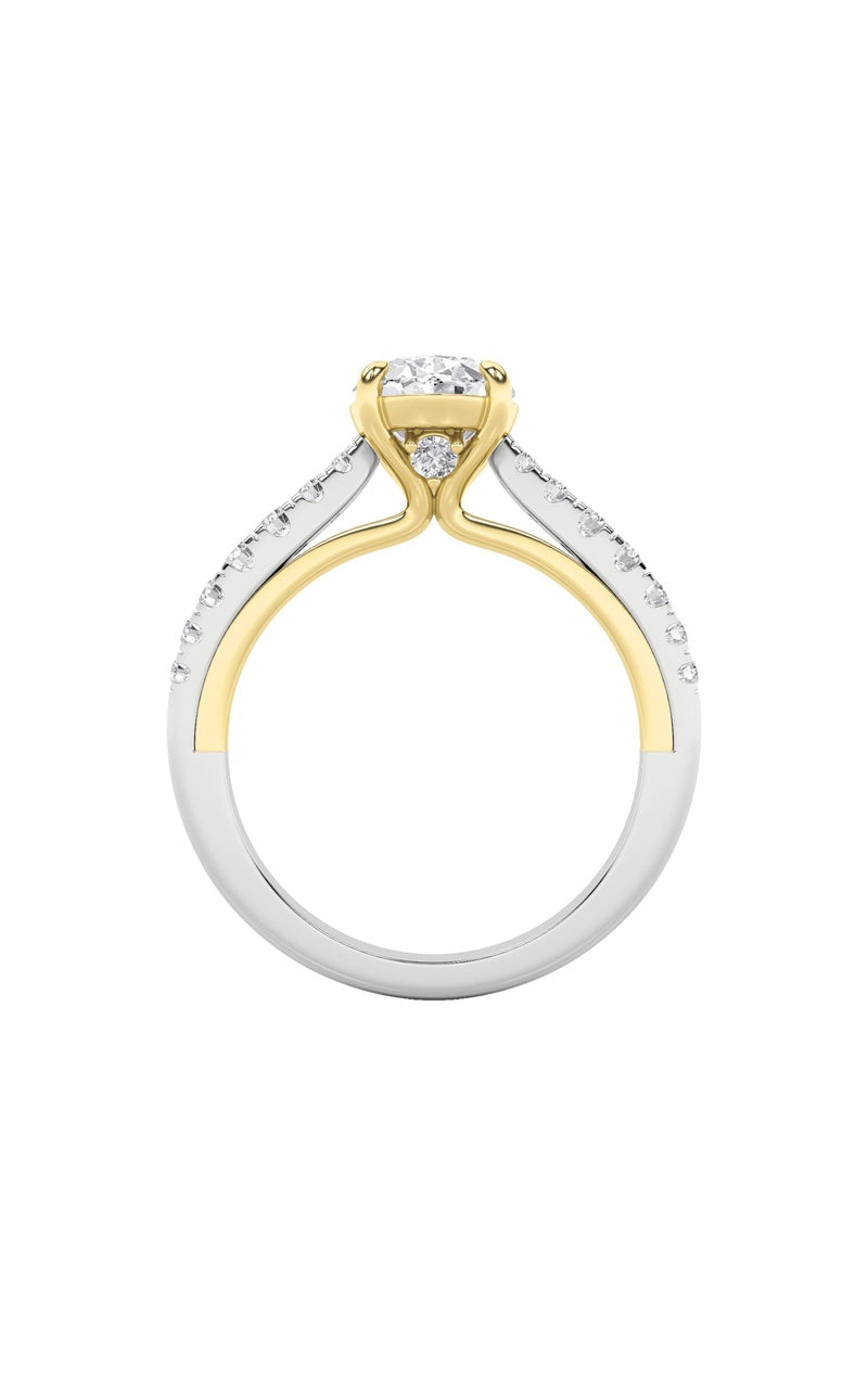 2Cttw Oval Shaped Lab Grown Diamond (F/VS) Solitaire Engagement Ring in 14K Gold