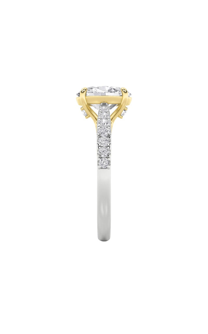 2CTW Oval Shaped Lab Grown Diamond (F/VS) Solitaire Engagement Ring in 14K Gold