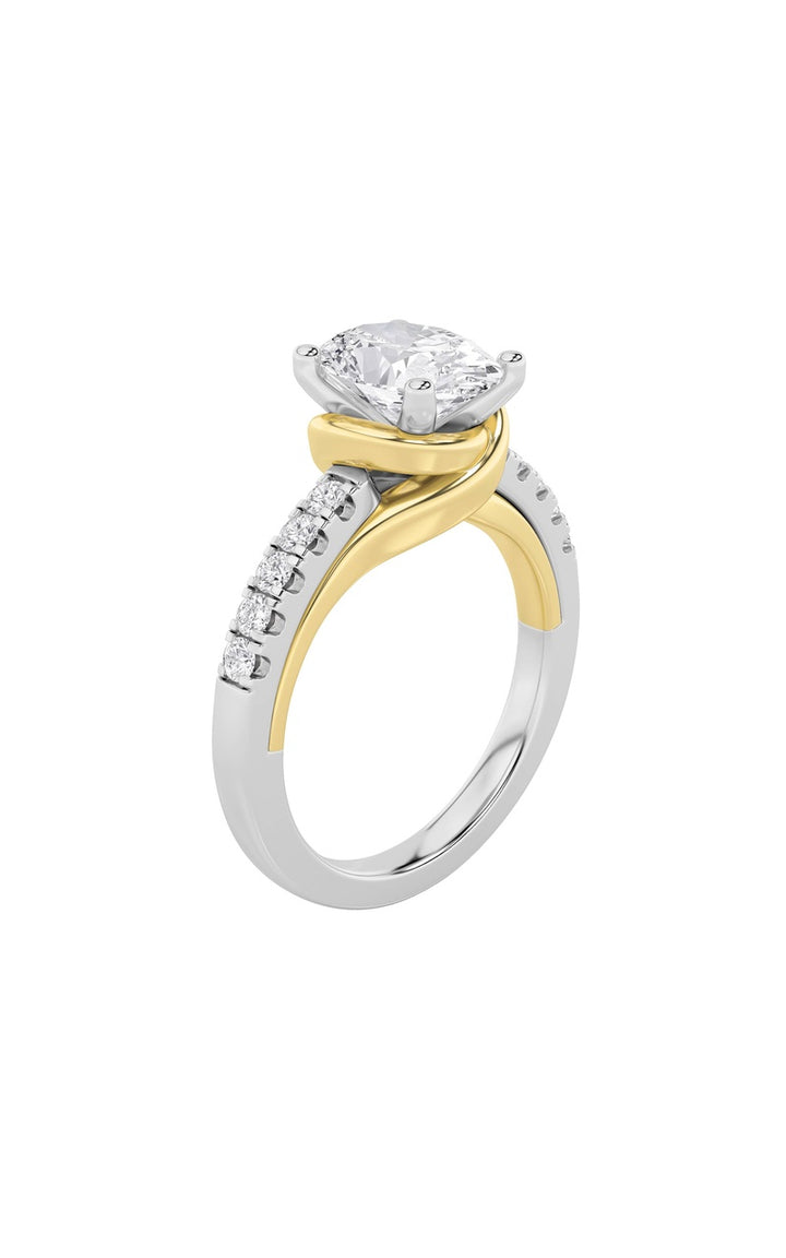 2Cttw Oval Shaped Lab Grown Diamond (F/VS) Solitaire Engagement Ring in 14K Gold