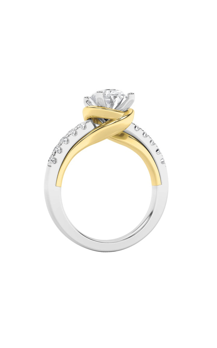 2CTW Oval Shaped Lab Grown Diamond (F/VS) Solitaire Engagement Ring in 14K Gold