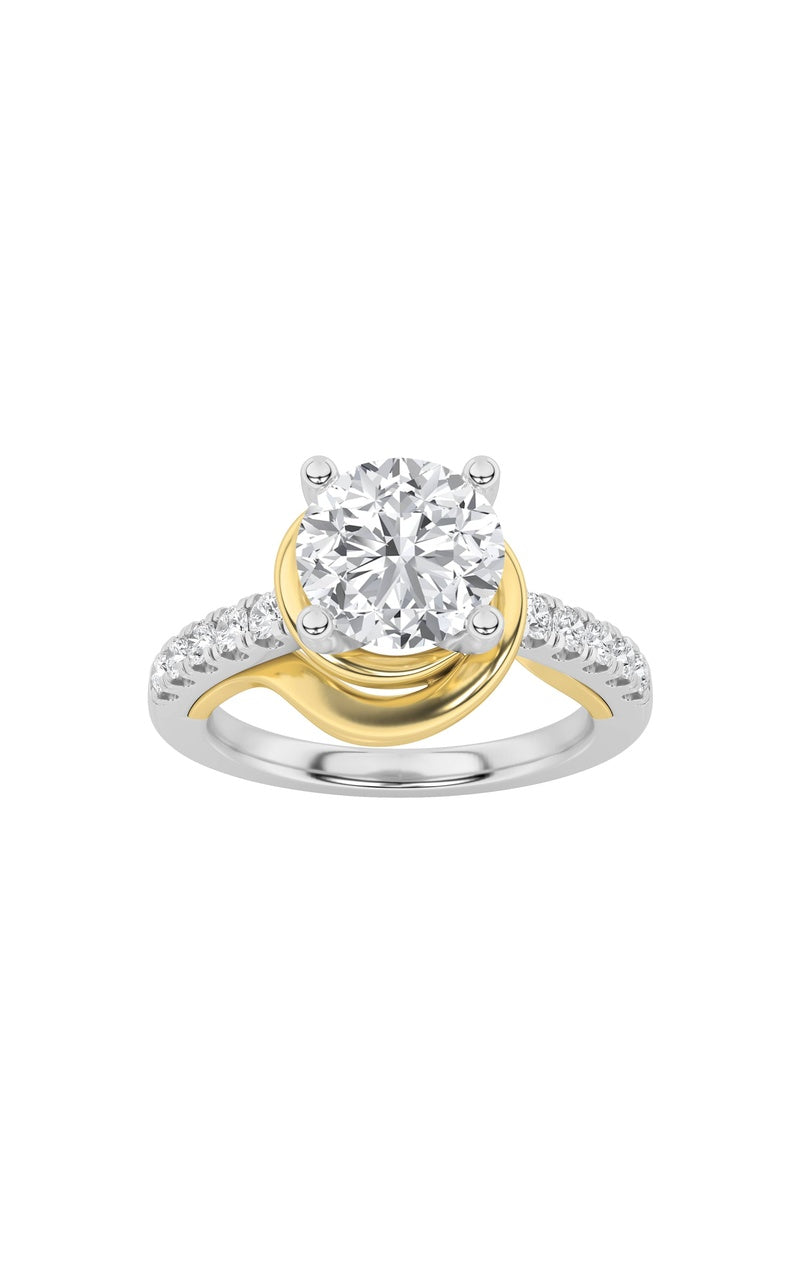 2Cttw Round Shaped Lab Grown Diamond (F/VS)  Ring in 14K Gold