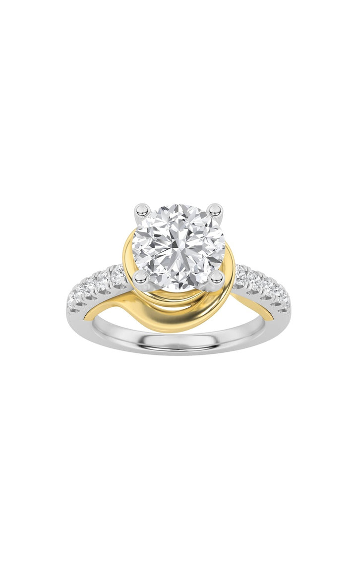 2CTW Round Shaped Lab Grown Diamond (F/VS)  Ring in 14K Gold