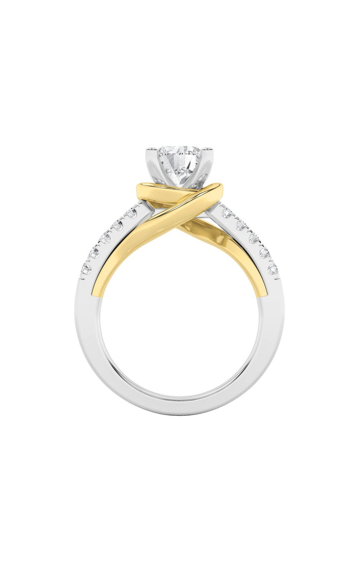 2CTW Round Shaped Lab Grown Diamond (F/VS)  Ring in 14K Gold