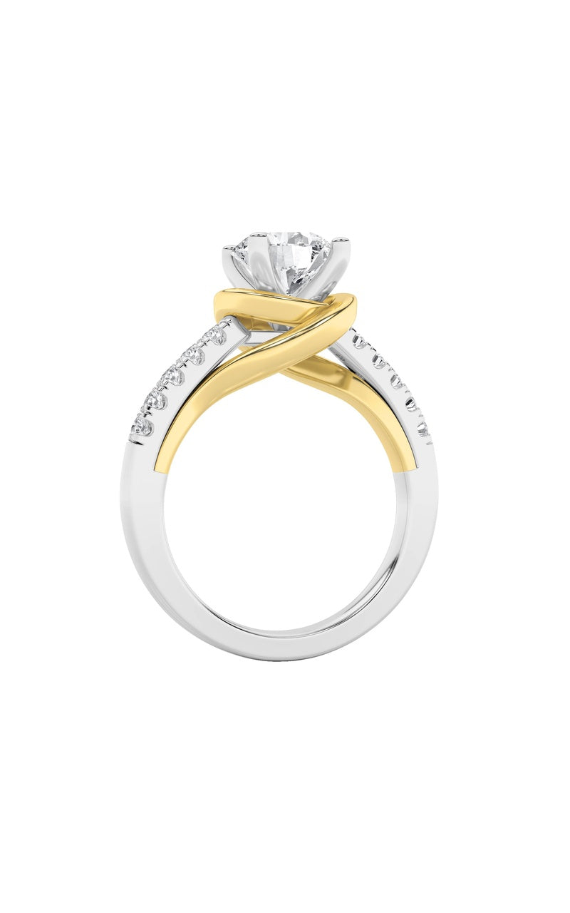 2Cttw Round Shaped Lab Grown Diamond (F/VS)  Ringin 14K Gold