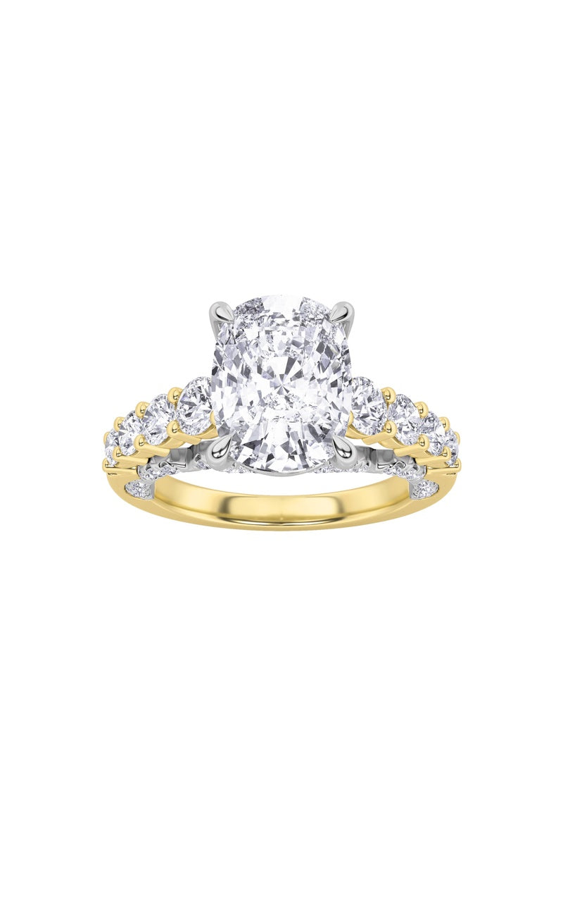4Cttw Elongated Cushion Shaped Lab Grown Diamond (F/VS)  Ring in 14K Gold