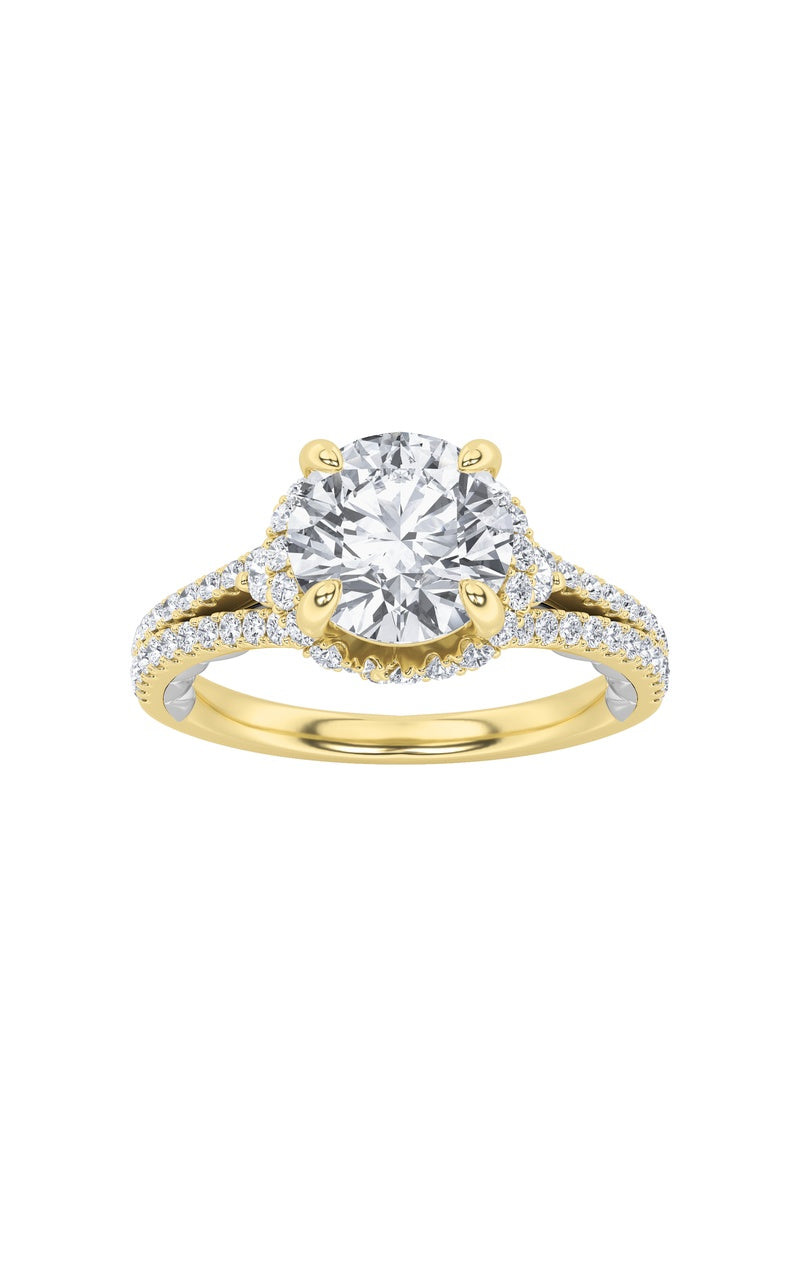 2CTW Round Shaped Lab Grown Diamond (F/VS) Solitaire Engagement Ring in 14K Gold