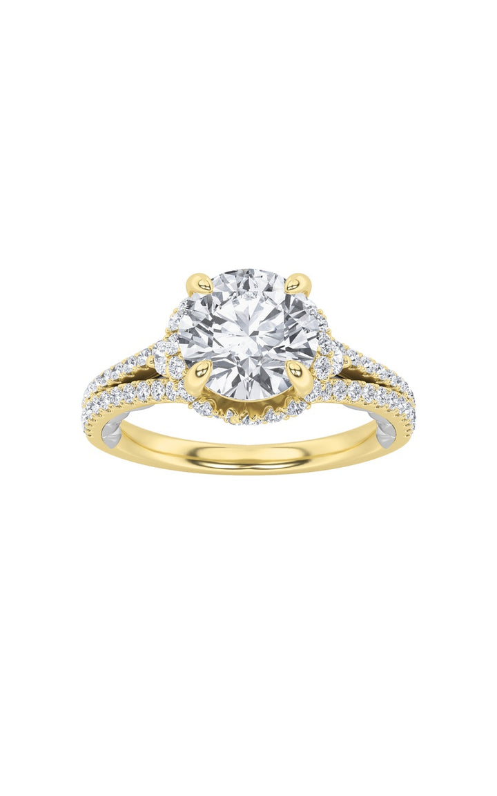 2CTW Round Shaped Lab Grown Diamond (F/VS) Solitaire Engagement Ring in 14K Gold