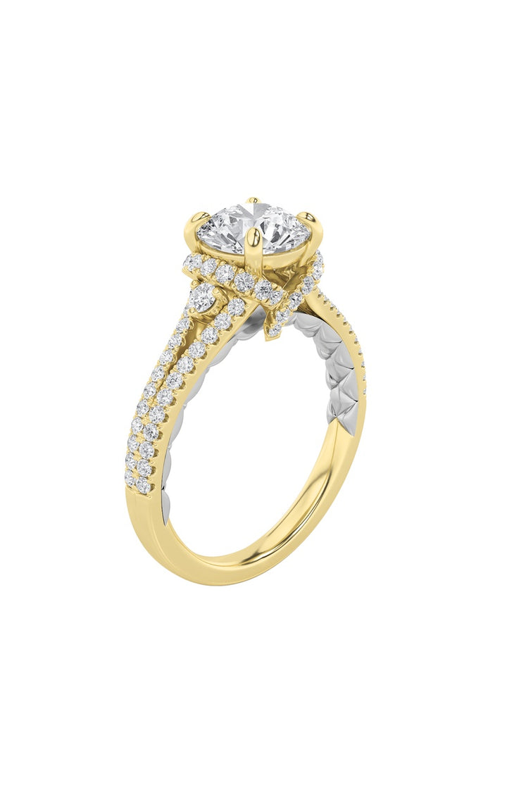 2CTW Round Shaped Lab Grown Diamond (F/VS) Solitaire Engagement Ring in 14K Gold