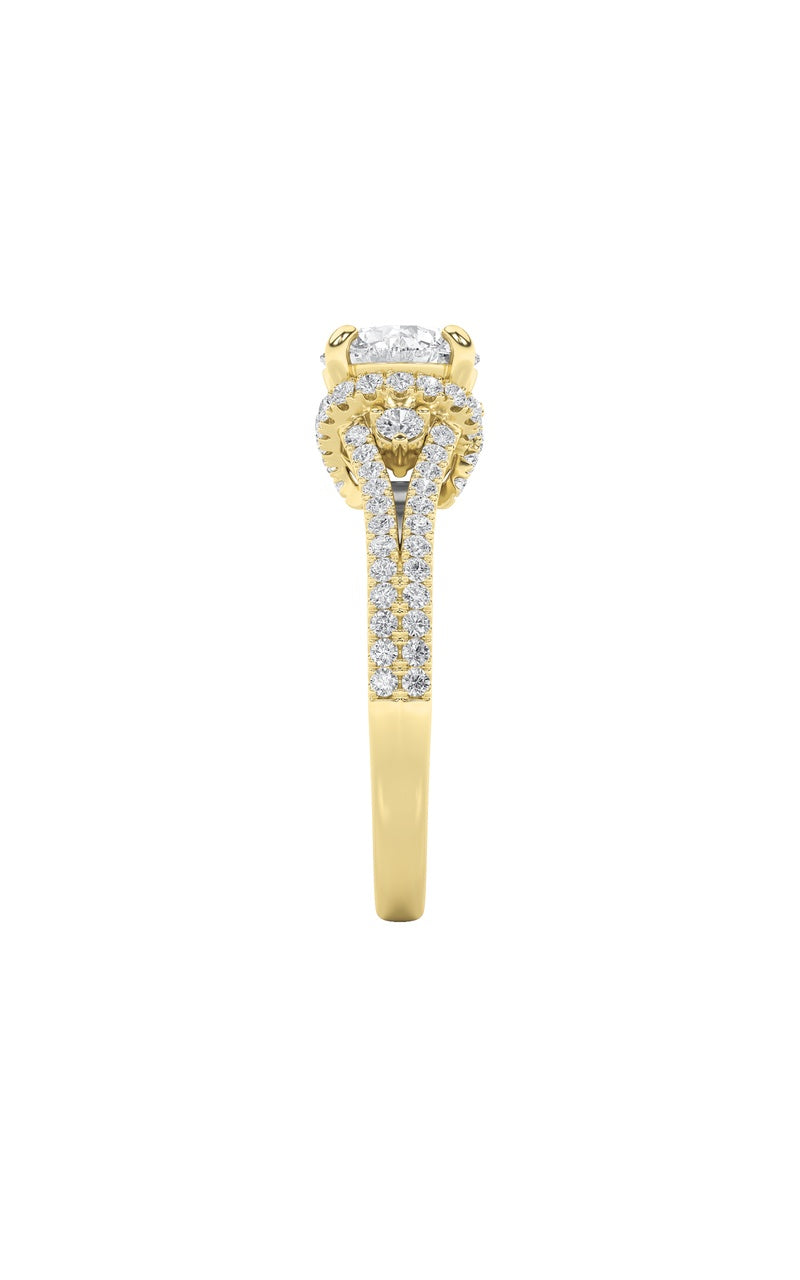 2CTW Round Shaped Lab Grown Diamond (F/VS) Solitaire Engagement Ring in 14K Gold